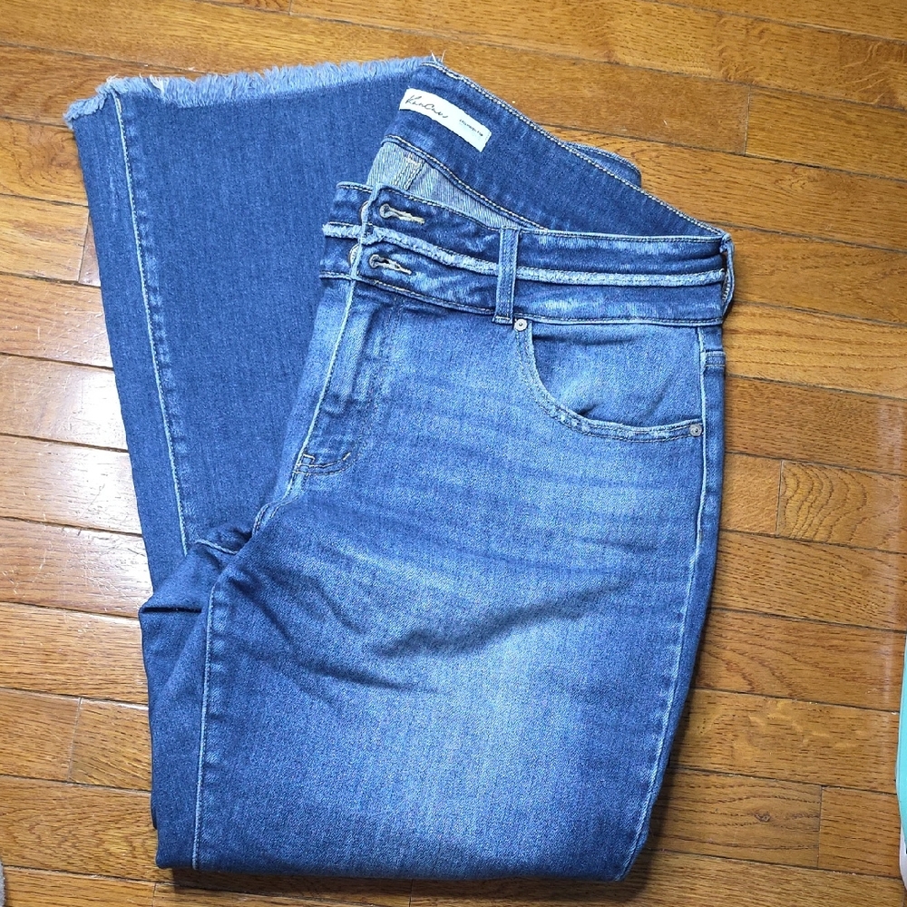 KanCan Plus Size High Rise Curvy Double Button Bootcut Jean 